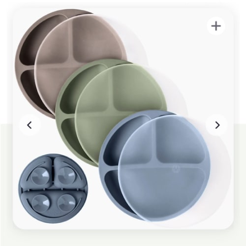 Silicone Suction Plates – Set of 3 (Lid Option Available)