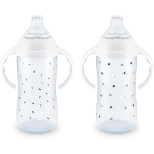 NUK Learner Cup 6+ Months Timeless Collection Amazon Exclusive 10 Oz – BPA Free Spill Proof Sippy Cup 2 Count (Pack of 1)