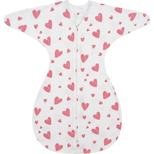ZIGJOY Swaddle Sleep Sack 3-6 Months, 1.0 Tog Cotton Baby Swaddle Blanket