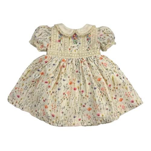 Elsa Wildflower Handembroidered Girl Dress (6 Months)