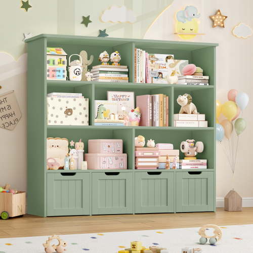 Homfa 7 Cube Toy Storage Organizer Kids Bookcase with 4 Drawers
