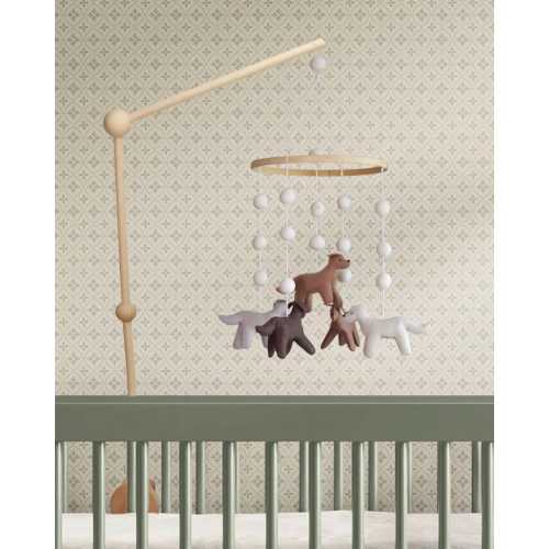 Puppy Nursery Mobile: Handmade Felt Labrador & Retriever Crib Decor