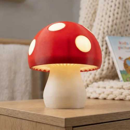 Mushroom Table Lamp - Whimsical Kids Night Light, Cozy Ambient Lighting, Fairy Tale Nursery Decor, Unique Gift for Boys & Girls