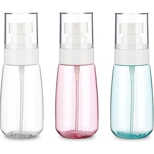 3 Pack 2oz/60ml Small Spray Bottle, Empty Plastic Mini Spray Bottles, Fine Mist Travel Spray Bottle with 9pcs Labels