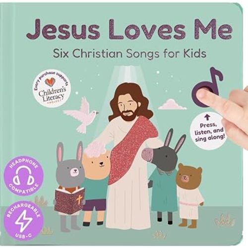 Cali's Books Jesus Loves Me Music Book for Toddlers 1-3 Years Old