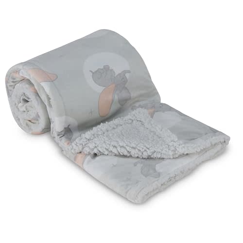 Disney Character Fuzzy Double Sided Mink and Sherpa Baby Blanket, Ultra-Soft and Plush Mink Sherpa Newborn Throw for Infants, Measures 30x40 (Mickey, Minnie, Pooh, Dumbo)