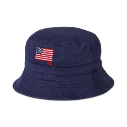 Baby Boys Cotton Embroidered Flag Bucket Hat