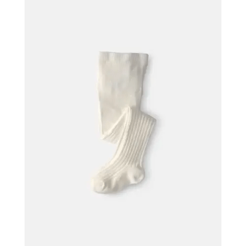 Toddler Girl Ribbed Tights - Ivory | Carter's