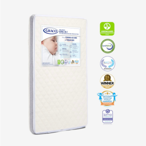 Graco Ultra Premium 2-in-1 Crib and Toddler Mattress - White