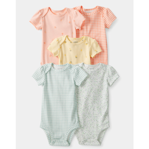 Baby Girl 5-Pack Fruit Multipack Bodysuits - Orange/Green/Yellow | Carter's