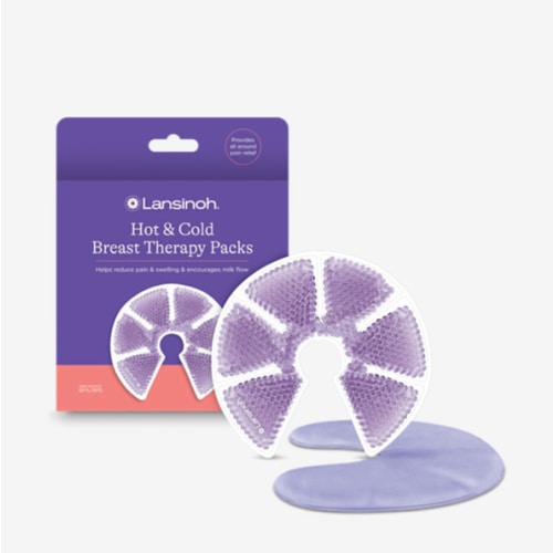 Lansinoh Breast Therapy Packs, Hot and Cold Breast-Pads with 2 Soft Covers, Postpartum Essentials for Nipple Pain Relief, Mastitis, Engorgement, Support for Breastfeeding and Pump Aid, 2 Pack