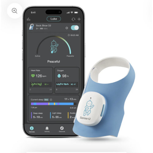 Sense-U Baby Sock Shoe Baby Monitor-Track Heart Rate, Sleep, Movement