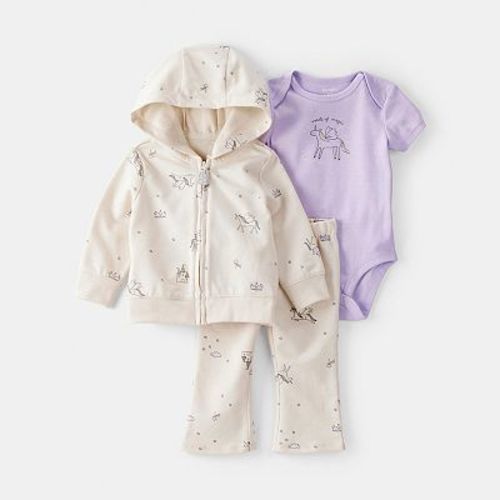 Baby Girl Carter's 3-pc. Fantasy Print Jacket, Bodysuit & Pant Set