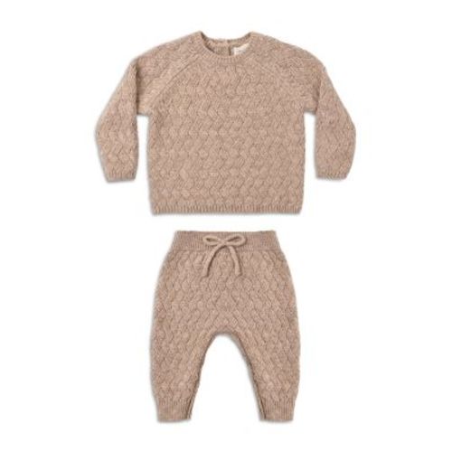 Unisex Heathered Almond Top & Pants Set - Baby