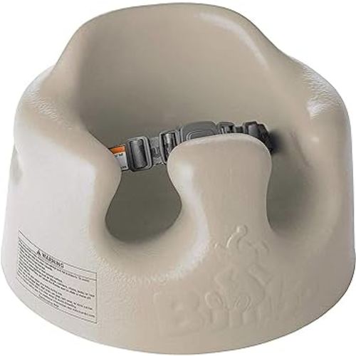 Bumbo Baby Floor Seat – Portable Infant Booster Chair for Sitting Support, Activity and Feeding, 15" x 15" x 9.3", Taupe