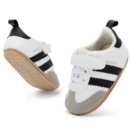 BACSAC Baby Shoes for Boys Girls Non Slip Low Top Infant Walking Shoes Breathable Comfort Toddler Walker Shoes Pull On Newborn Baby Sneakers 3 6 9 12 Months