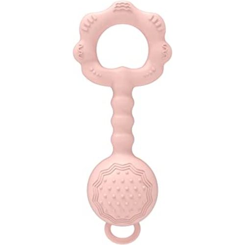 SPRACT Baby Rattle Baby Toys 0-6 Months, Baby Teething Toys for Babies 0-12 Months, Baby Essentials Infant Toys Shark 'N Rock Toys, Multi-Sensory for Sucking and Gun Massage Needs Baby Girl Gifts Pink