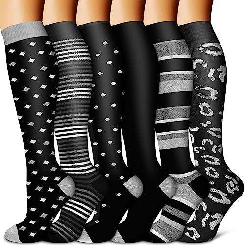 Copper Compression Socks for Women & Men (6 pairs) - Best Support for Nurses, Running, Hiking, Recovery