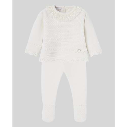 Girls Wool Knitted Set | Cream - La Mère Village