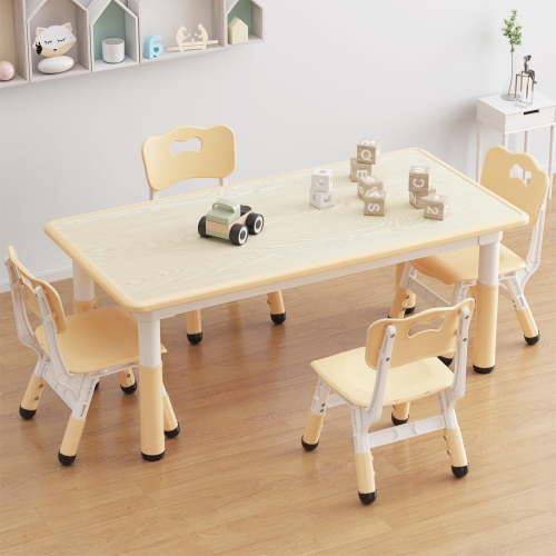 TROPOW Toddler Table & 4 Chairs Set with Graffiti Desktop, Age 2-10