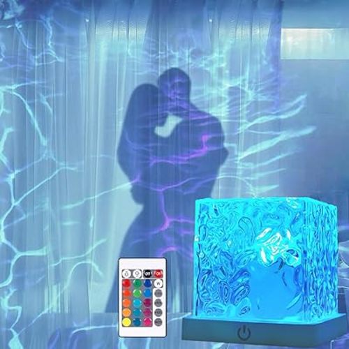 Rechargeable Shower Lamp for Inside Shower - Bathroom Bathtub Ocean Wave Projector Light-Cordless Battery Operated Water Ripple Light Underwater-Mood Lighting-Valentine's Day Gifts