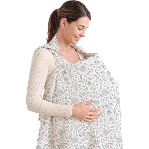Konssy Muslin Nursing Cover Up for Breastfeeding with Rigid Hoop