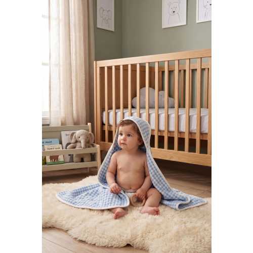 Handwoven Turkish Cotton Baby Swaddle Blanket: Super Soft Hooded Towel (Rainbow)