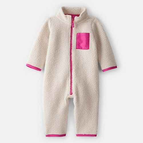 Baby Girl Carter's Color Block Fleece Long Sleeve Jumpsuit