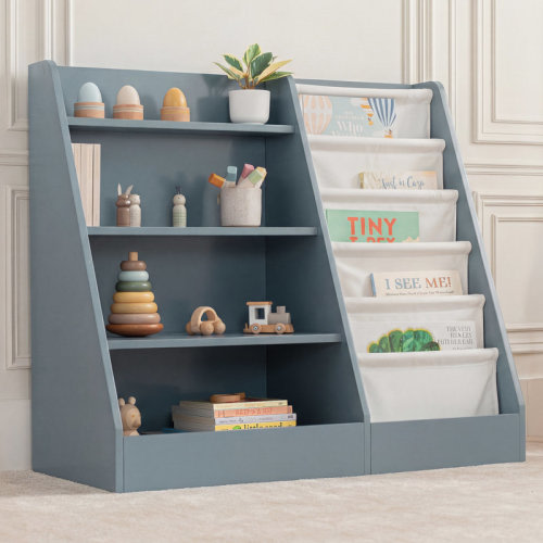 Comfy Cubs Kids Bookshelf 32 Inches - Sturdy Plywood Montessori Shelf With Soft & Hard Shelves For Toys & Books - Easy Access Organizer & Reviews | Wayfair
