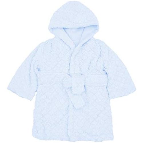 Unisex Grey Baby Fleece Robe with Hood for Boys and Girls Ages 0-9 Months by Everyday Kids