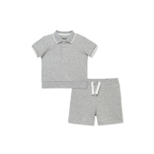 Rib Polo & Shorts Set