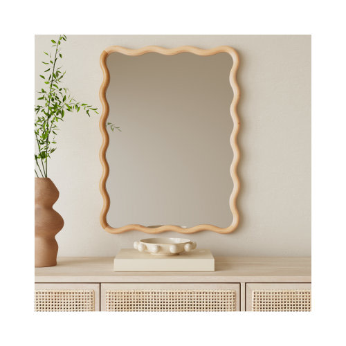 Joss & Main Liviana Wavy Wood Wall Mirror & Reviews | Joss & Main