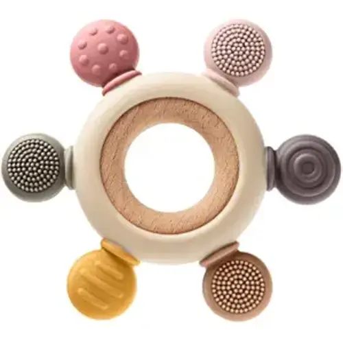 Baby Teething Toys for 0-6 6-12 Months, BPA Free Silicone Hand Teether Ring