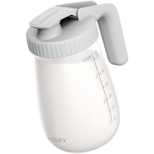 Momcozy Breast Milk Pitcher, Glass Storage Container Wide Mouth, 32oz Gray