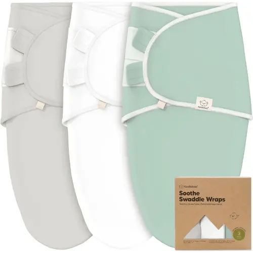 3-Pack Organic Baby Swaddle Sleep Sacks - Swaddles for Newborns, Infant 3-6 Months, Baby Girls, Boys, Soft & Snug Newborn Sleep Sack, Nursery Swaddling Blankets (Sage, L)