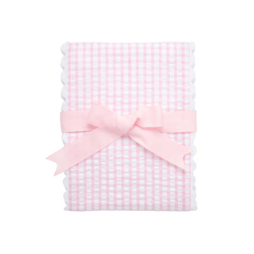 3 Marthas Pink Big Check Fancy Fabric Burp