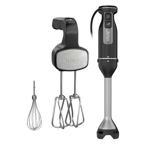 Ninja Foodi Power Mixer, Black Blender & Mixer Combo, Whisk, Beaters, 3-Cup Vessel, CI100