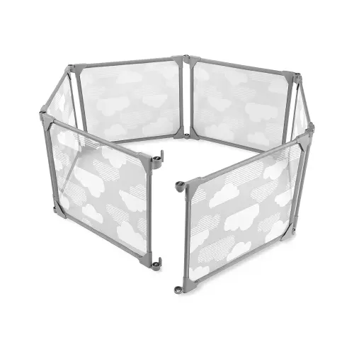 Skip Hop Expandable Baby Gate, Playview Enclosure, Silver Lining Cloud