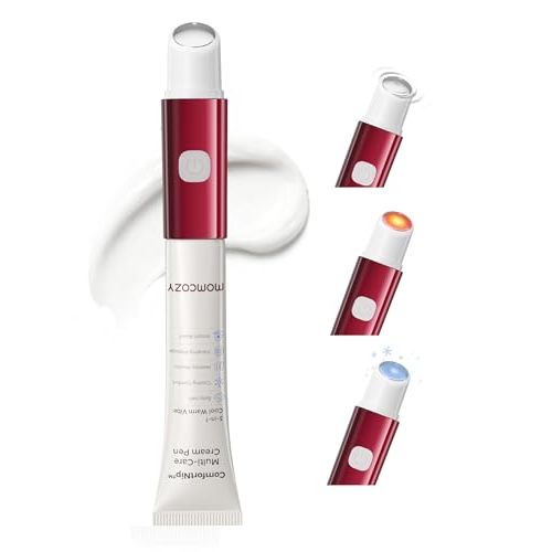 Momcozy ComfortNip™ 3-in-1 Heat/Cool/Vibe Nipple Cream Pen| Touch-Free 316 Steel Head, Botanical Breastfeeding Cream, Rechargeable Portable Christmas Gift for Nipple Pain Relief