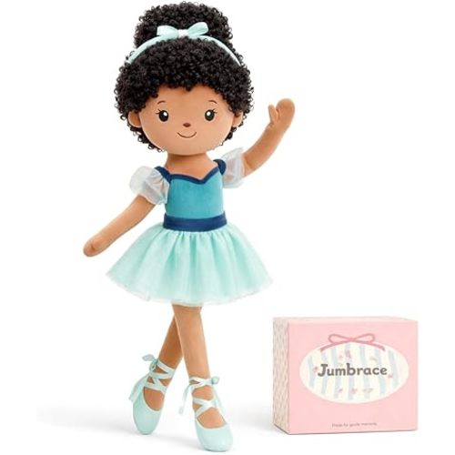 16" Black Ballerina Doll Soft Plush Baby Doll Gift for Girl(Black)