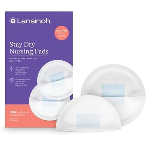 Lansinoh Stay Dry Disposable Nursing Pads, 100 Count