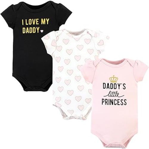 Hudson Baby Cotton Short Sleeve Bodysuits, 3 Pack Shirt