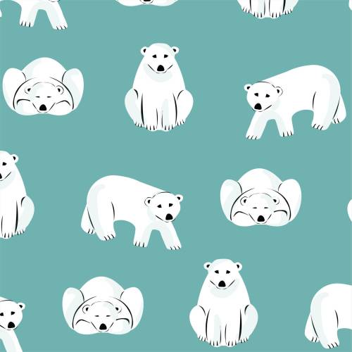 Polar Bear Organic Cotton Flannel Fitted Crib Sheet: Turquoise Blue