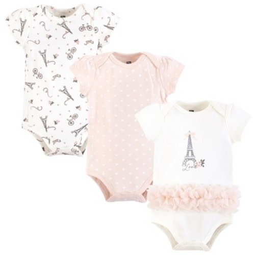 Hudson Baby Infant Girl Cotton Bodysuits, Paris Tutu, 6-9 Months