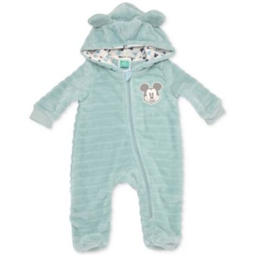 Baby Boys Mickey Mouse Faux-Fur Footed Pramsuit