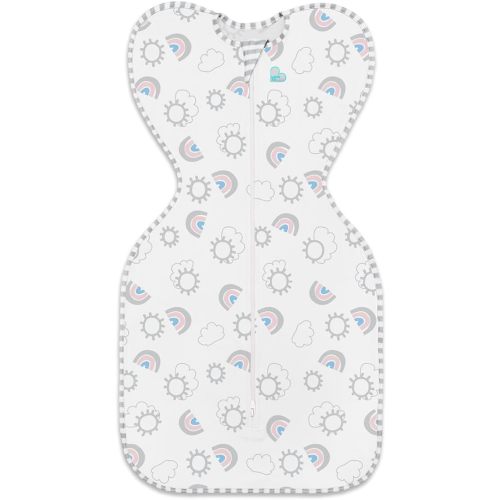 Love to Dream Swaddle UP, Baby Sleep Sack, Self-Soothing Swaddles for Newborns, Improves Sleep, Snug Fit Helps Calm Startle Reflex, New Born Essentials for Baby, 1.0 TOG, 6-8kg, Rainbow