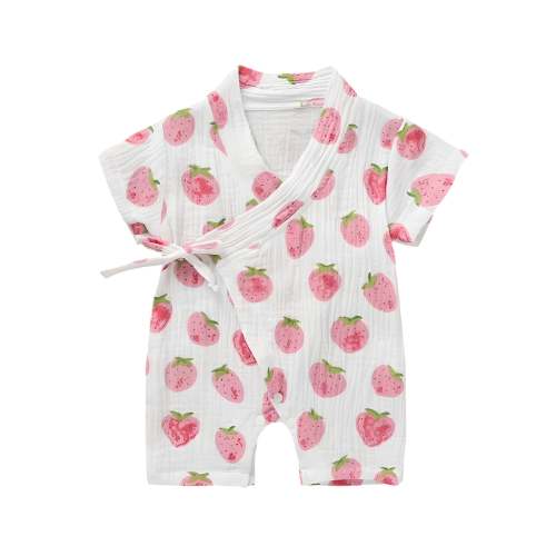 Baby Girl Kimono Romper Newborn Infant Strawberry Print – MyKidos