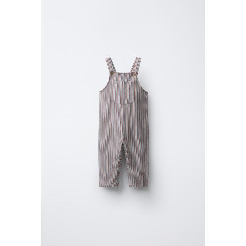 STRIPED OVERALLS - Brown-Blue | ZARA United States