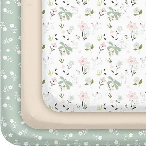 Civarua Kids 3 Pack Baby Crib Sheets for Boys Girls 52x28 Fitted Crib Sheet