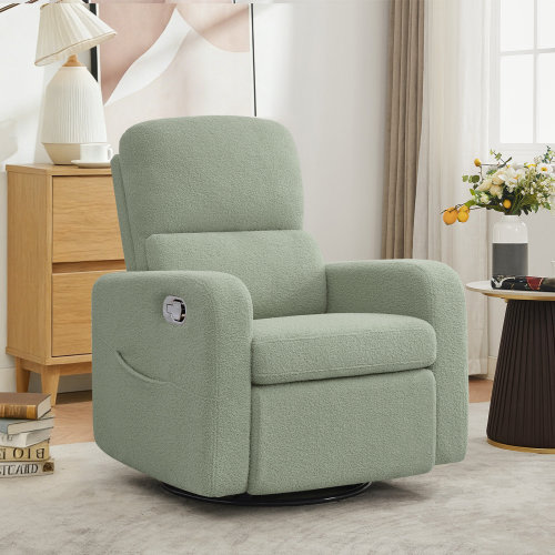 Latitude Run® Reiby 36" Modern Upholstered Swivel and Rocker Glider Recliner & Reviews | Wayfair